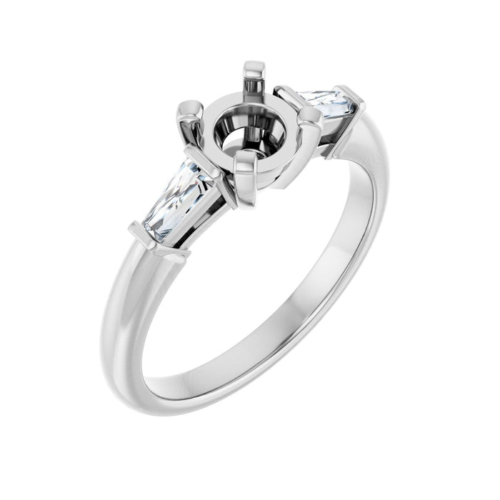 Platinum 5.8 mm Round 1/4 CTW Lab-Grown Diamond Semi-Set Engagement Ring