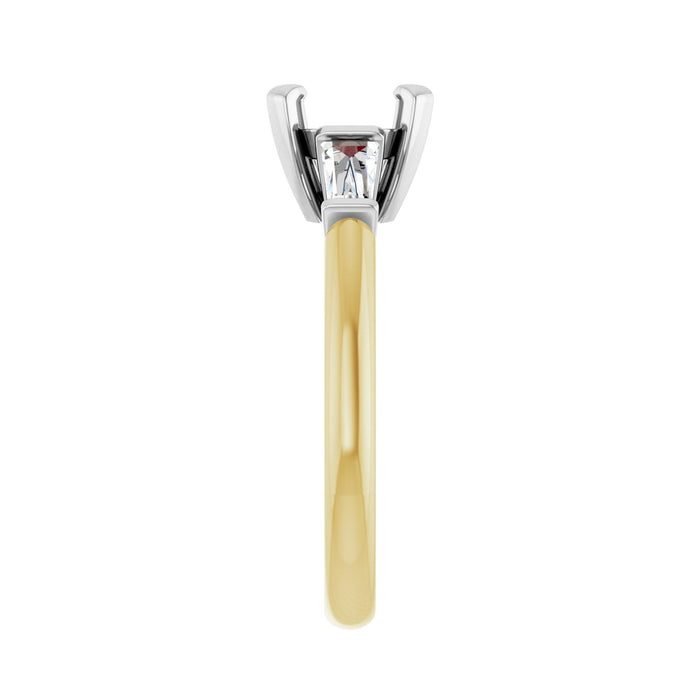 14K Yellow/White Gold 8 mm Round 1/3 CTW Lab-Grown Diamond Semi-Set Engagement Ring