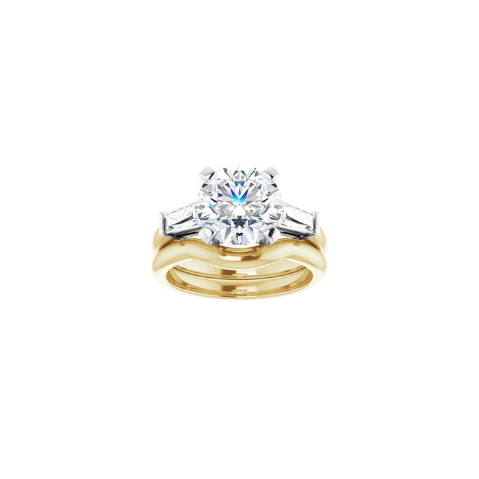 14K Yellow/White Gold 9 mm Round 1/2 CTW Lab-Grown Diamond Semi-Set Engagement Ring