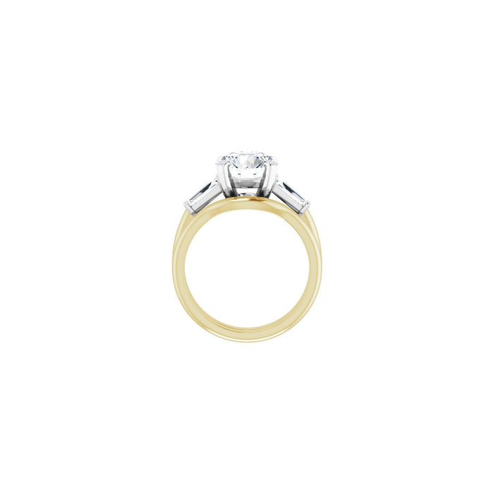 14K Yellow/White Gold 8.8 mm Round 1/2 CTW Lab-Grown Diamond Semi-Set Engagement Ring