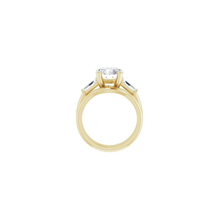 14K Yellow Gold 8.8 mm Round 1/2 CTW Lab-Grown Diamond Semi-Set Engagement Ring