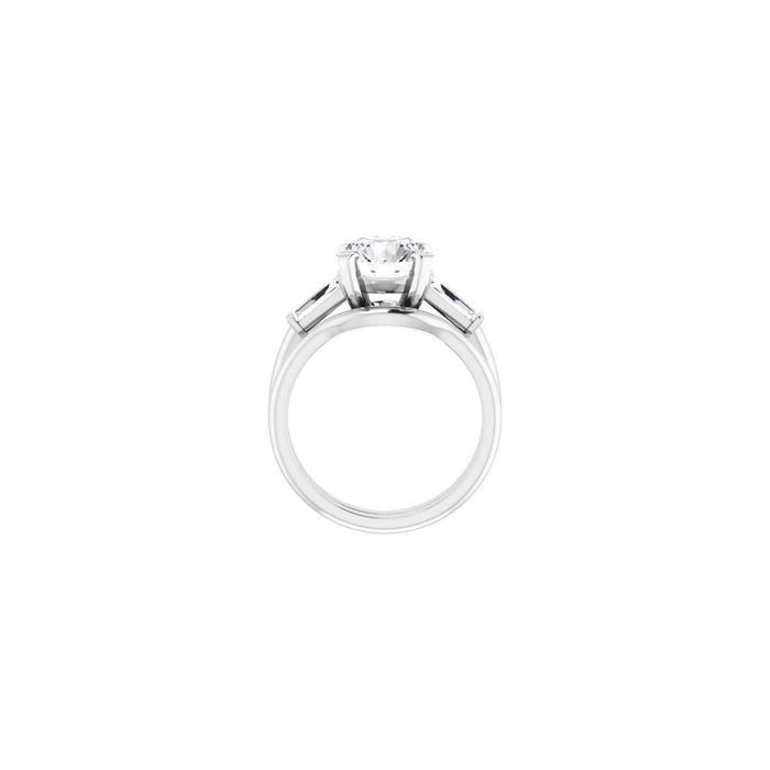 Platinum 8.8 mm Round 1/2 CTW Lab-Grown Diamond Semi-Set Engagement Ring
