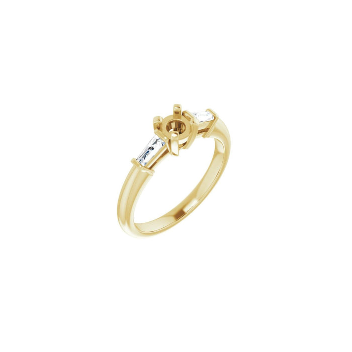 14K Yellow Gold 4.4 mm Round 1/5 CTW Lab-Grown Diamond Semi-Set Engagement Ring