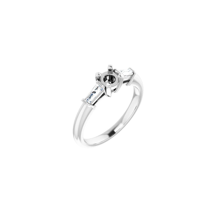 14K White Gold 4.4 mm Round 1/5 CTW Lab-Grown Diamond Semi-Set Engagement Ring