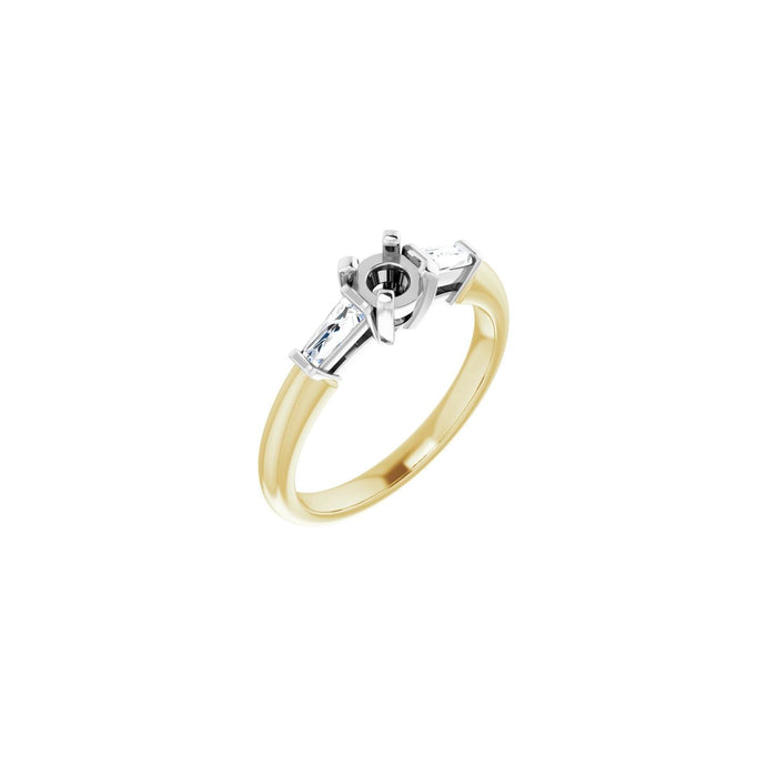 14K Yellow/White Gold 4.4 mm Round 1/5 CTW Lab-Grown Diamond Semi-Set Engagement Ring