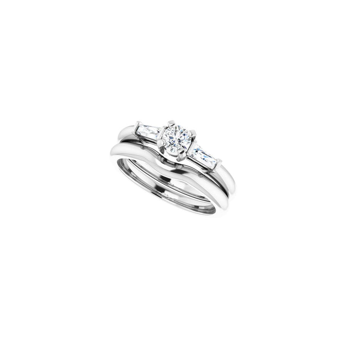 14K White Gold 4.1 mm Round 1/5 CTW Lab-Grown Diamond Semi-Set Engagement Ring