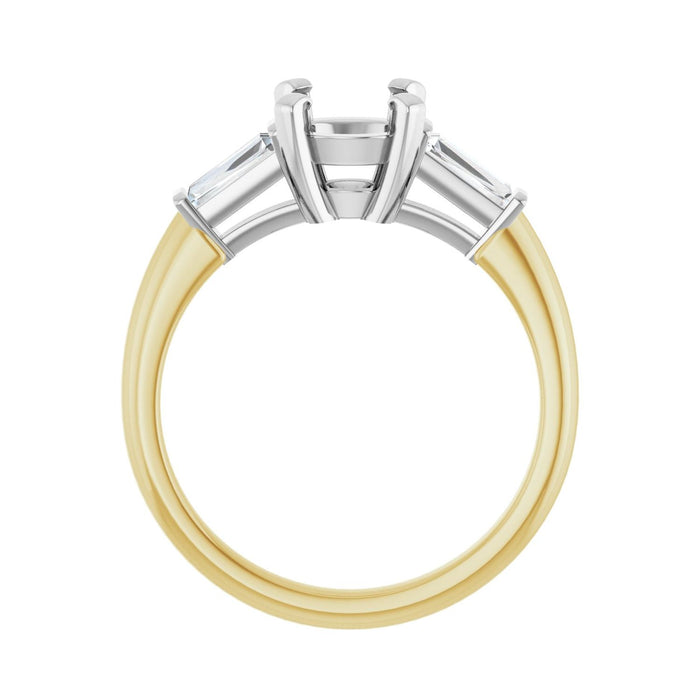 14K Yellow/White Gold 7 mm Round 1/5 CTW Lab-Grown Diamond Semi-Set Engagement Ring