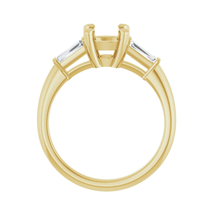 14K Yellow Gold 7 mm Round 1/5 CTW Lab-Grown Diamond Semi-Set Engagement Ring
