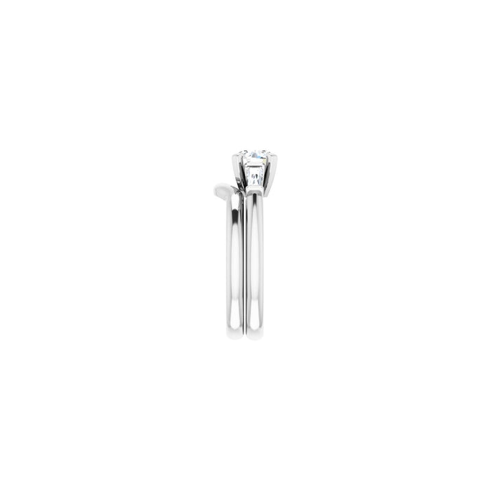 14K White Gold 6 mm Round 1/5 CTW Lab-Grown Diamond Semi-Set Engagement Ring