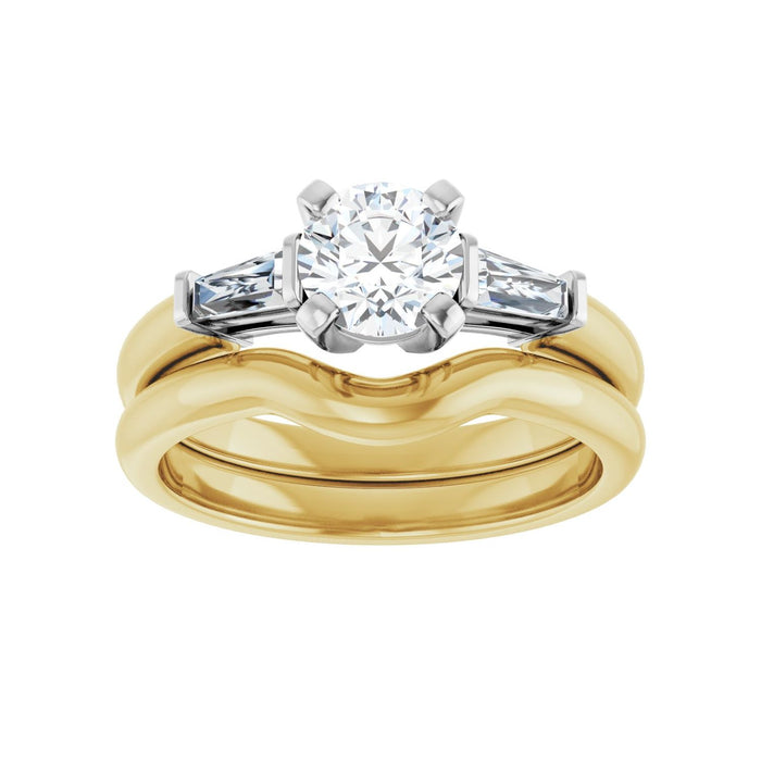 14K Yellow/White Gold 5.8 mm Round 1/4 CTW Lab-Grown Diamond Semi-Set Engagement Ring