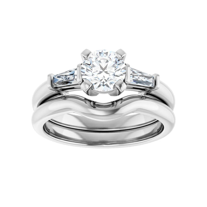 14K White Gold 5.8 mm Round 1/4 CTW Lab-Grown Diamond Semi-Set Engagement Ring