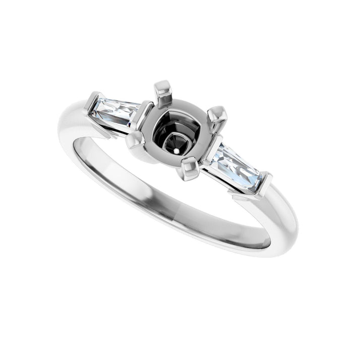 14K White Gold 5x5 mm Cushion 1/5 CTW Lab-Grown Diamond Semi-Set Engagement Ring