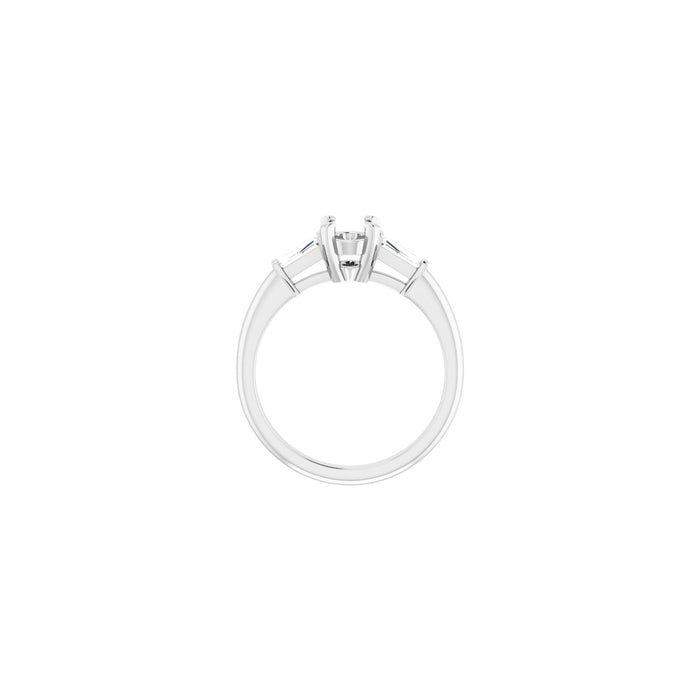 14K White Gold 7x5 mm Oval 1/5 CTW Lab-Grown Diamond Semi-Set Engagement Ring