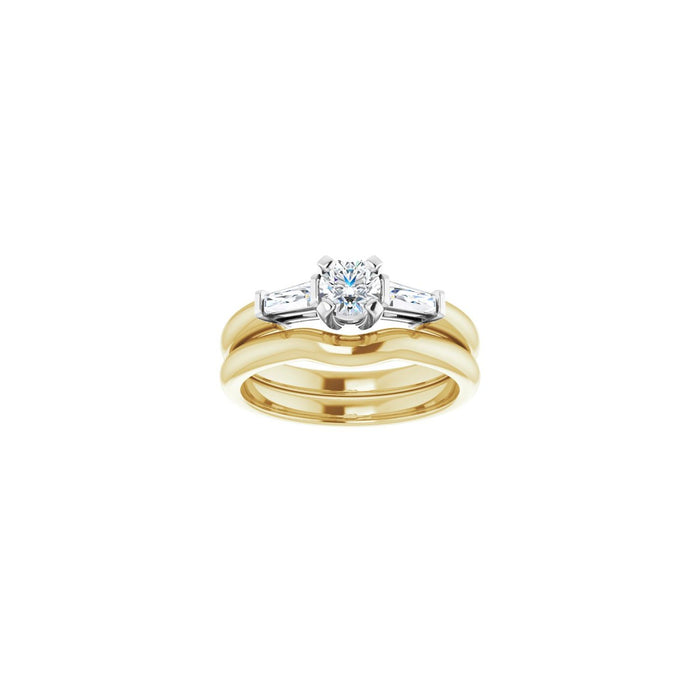 14K Yellow/White Gold 4.4 mm Round 1/5 CTW Lab-Grown Diamond Semi-Set Engagement Ring