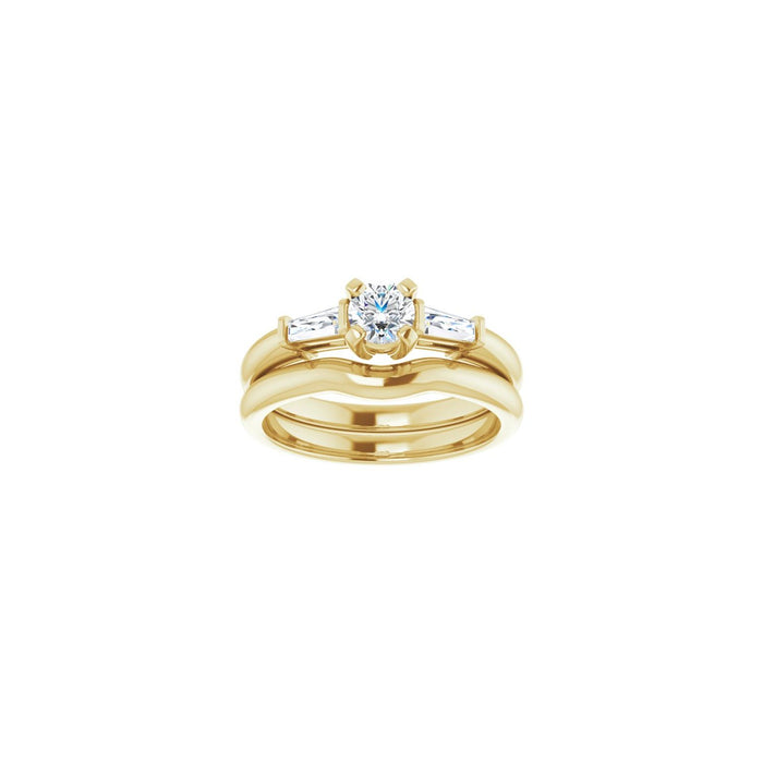 14K Yellow Gold 4.4 mm Round 1/5 CTW Lab-Grown Diamond Semi-Set Engagement Ring