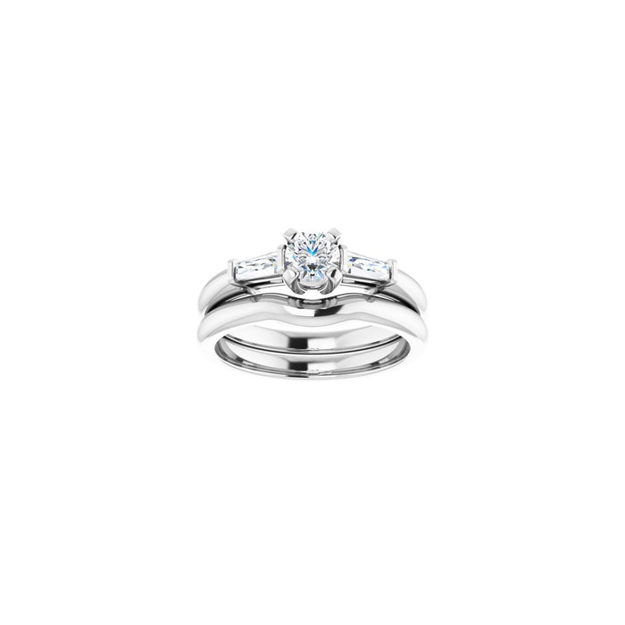 Platinum 4.4 mm Round 1/5 CTW Lab-Grown Diamond Semi-Set Engagement Ring