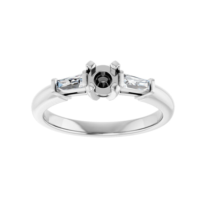 14K White Gold 4.1 mm Round 1/5 CTW Lab-Grown Diamond Semi-Set Engagement Ring