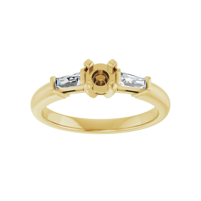 14K Yellow Gold 4.1 mm Round 1/5 CTW Lab-Grown Diamond Semi-Set Engagement Ring