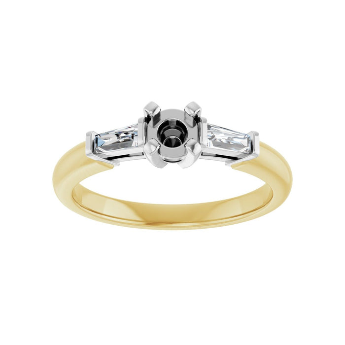 14K Yellow/White Gold 4.1 mm Round 1/5 CTW Lab-Grown Diamond Semi-Set Engagement Ring