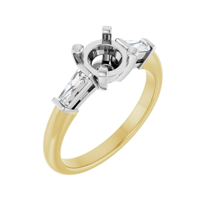 14K Yellow/White Gold 6.5 mm Round 1/5 CTW Lab-Grown Diamond Semi-Set Engagement Ring
