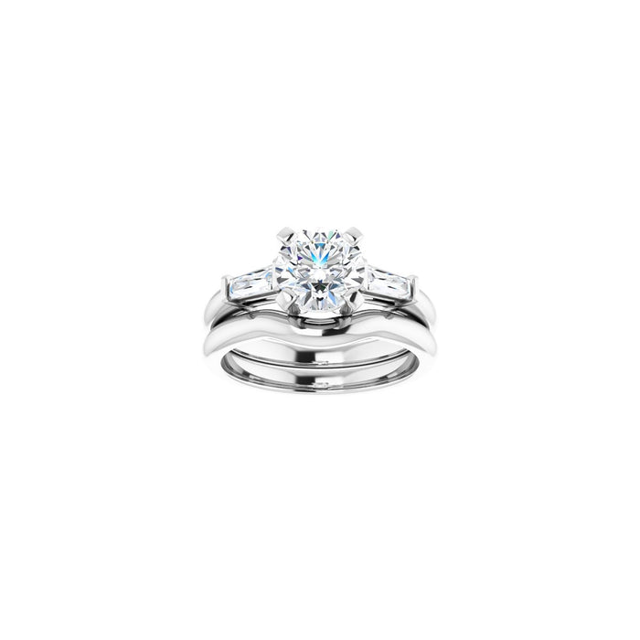 Platinum 7 mm Round 1/5 CTW Lab-Grown Diamond Semi-Set Engagement Ring