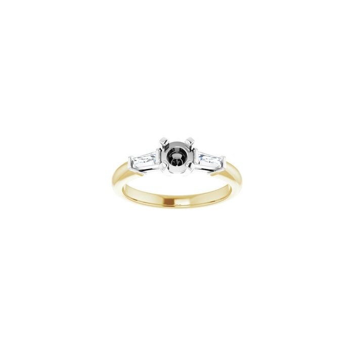 14K Yellow/White Gold 4.8 mm Round 1/5 CTW Lab-Grown Diamond Semi-Set Engagement Ring