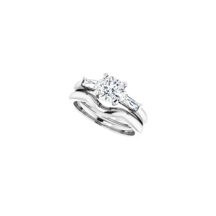 14K White Gold 6 mm Round 1/5 CTW Lab-Grown Diamond Semi-Set Engagement Ring