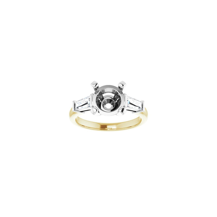 14K Yellow/White Gold 8.8 mm Round 1/2 CTW Lab-Grown Diamond Semi-Set Engagement Ring