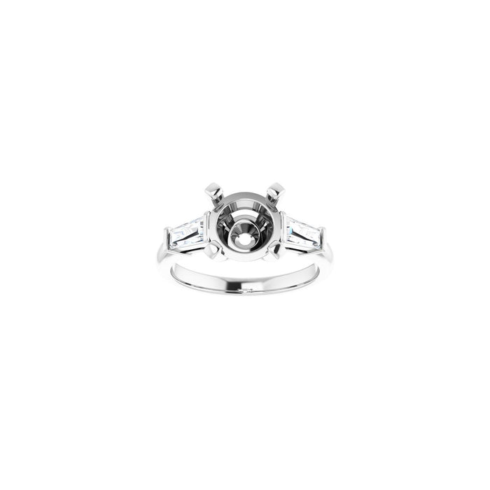 Platinum 8.8 mm Round 1/2 CTW Lab-Grown Diamond Semi-Set Engagement Ring