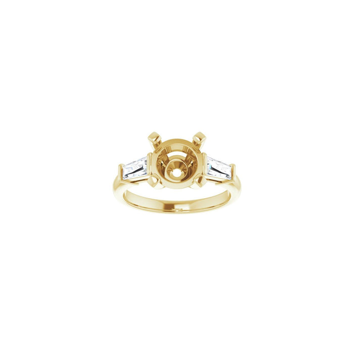 14K Yellow Gold 8.8 mm Round 1/2 CTW Lab-Grown Diamond Semi-Set Engagement Ring