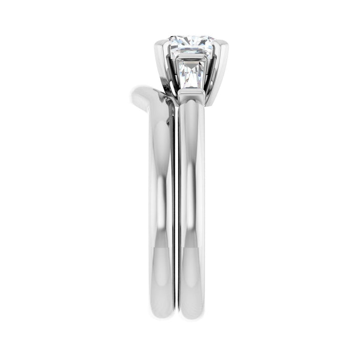 14K White Gold 6x6 mm Cushion 1/5 CTW Lab-Grown Diamond Semi-Set Engagement Ring