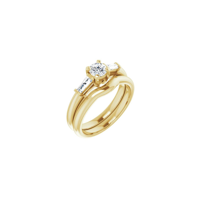 14K Yellow Gold 4.4 mm Round 1/5 CTW Lab-Grown Diamond Semi-Set Engagement Ring