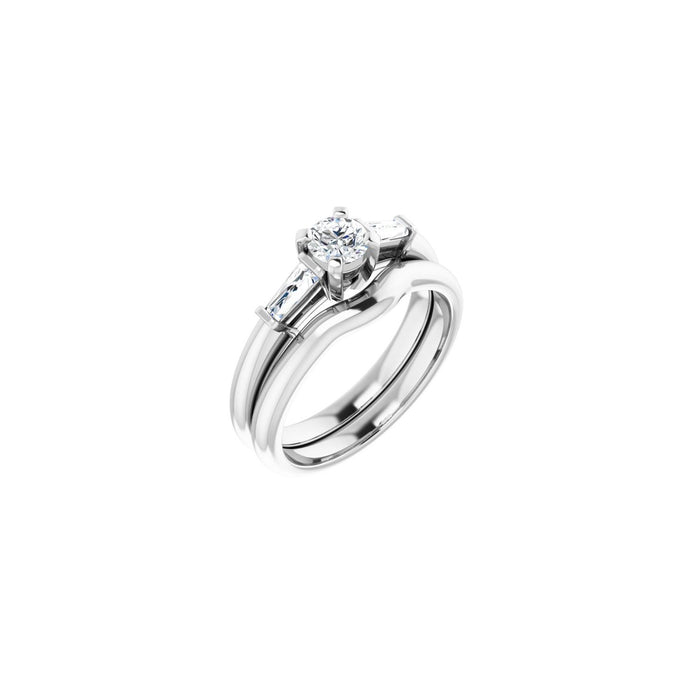 14K White Gold 4.4 mm Round 1/5 CTW Lab-Grown Diamond Semi-Set Engagement Ring