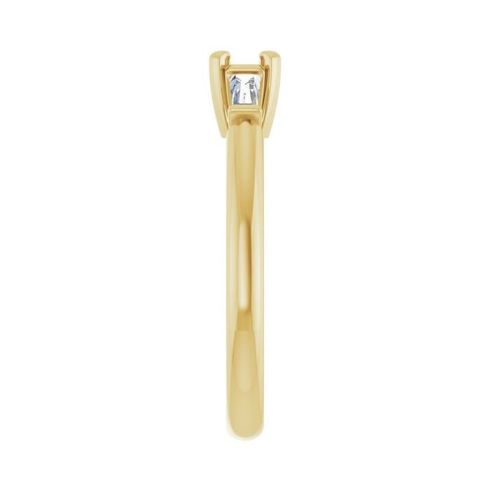 14K Yellow Gold 4.1 mm Round 1/5 CTW Lab-Grown Diamond Semi-Set Engagement Ring