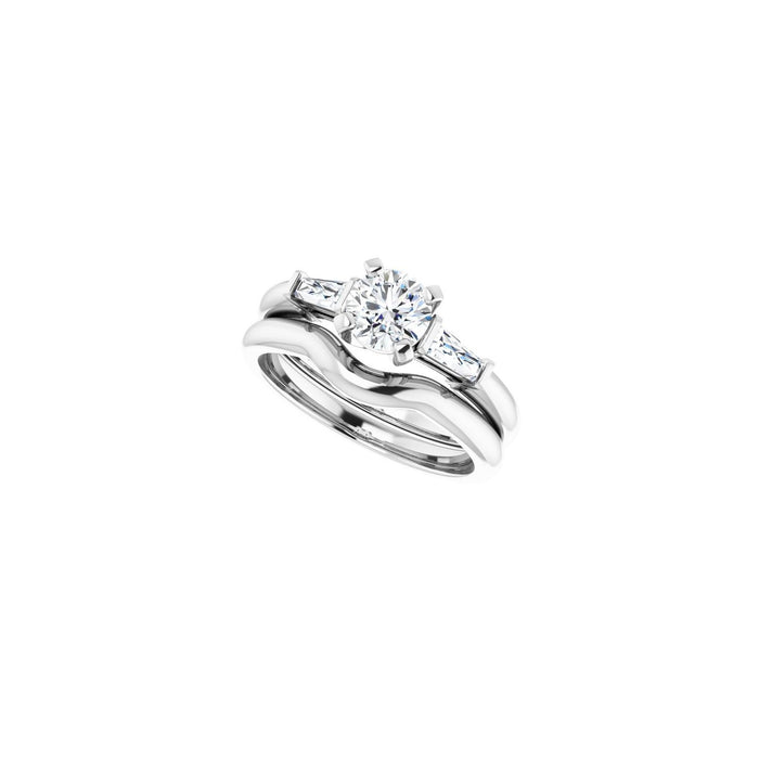 14K White Gold 5.5 mm Round 1/4 CTW Lab-Grown Diamond Semi-Set Engagement Ring