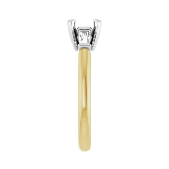 14K Yellow/White Gold 6.5 mm Round 1/5 CTW Lab-Grown Diamond Semi-Set Engagement Ring