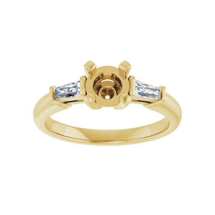 14K Yellow Gold 5.8 mm Round 1/4 CTW Lab-Grown Diamond Semi-Set Engagement Ring