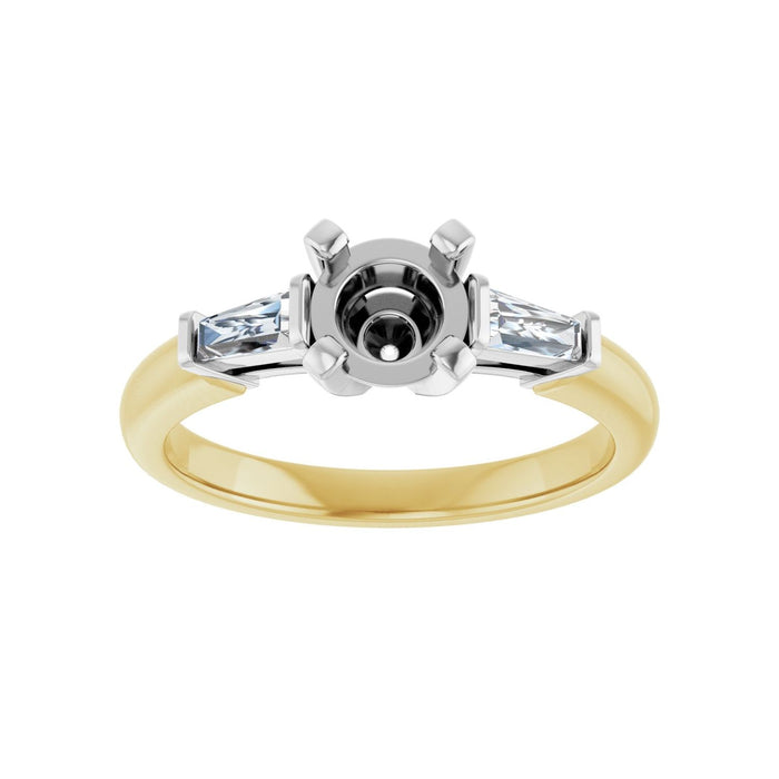 14K Yellow/White Gold 5.8 mm Round 1/4 CTW Lab-Grown Diamond Semi-Set Engagement Ring