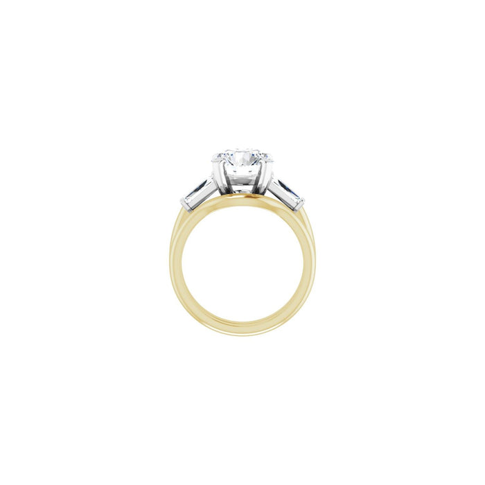 14K Yellow/White Gold 9 mm Round 1/2 CTW Lab-Grown Diamond Semi-Set Engagement Ring