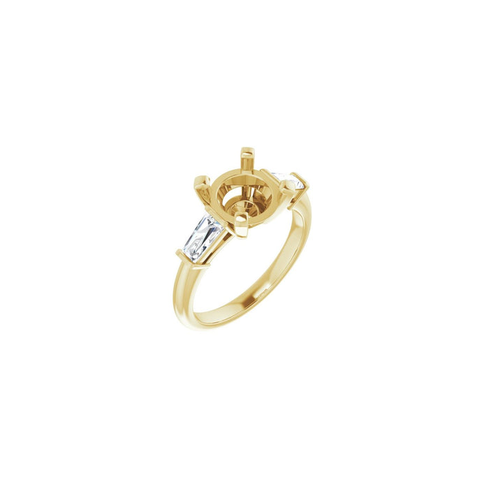 14K Yellow Gold 8.8 mm Round 1/2 CTW Lab-Grown Diamond Semi-Set Engagement Ring