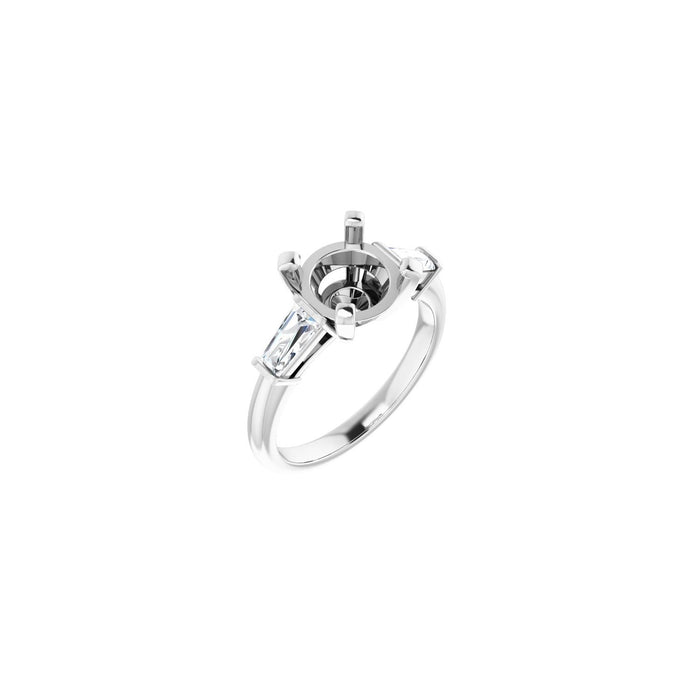 Platinum 8.8 mm Round 1/2 CTW Lab-Grown Diamond Semi-Set Engagement Ring