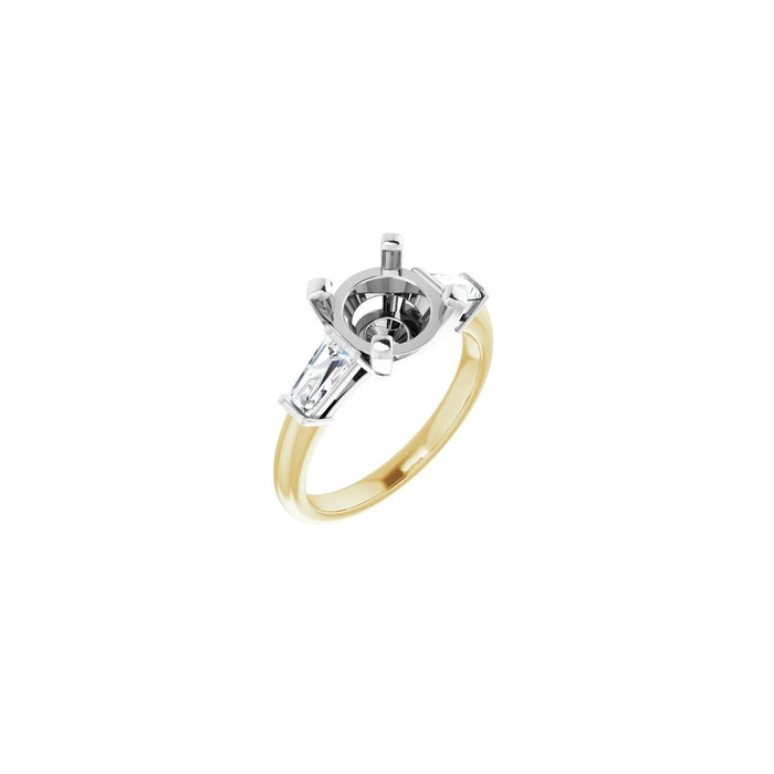 14K Yellow/White Gold 8.8 mm Round 1/2 CTW Lab-Grown Diamond Semi-Set Engagement Ring
