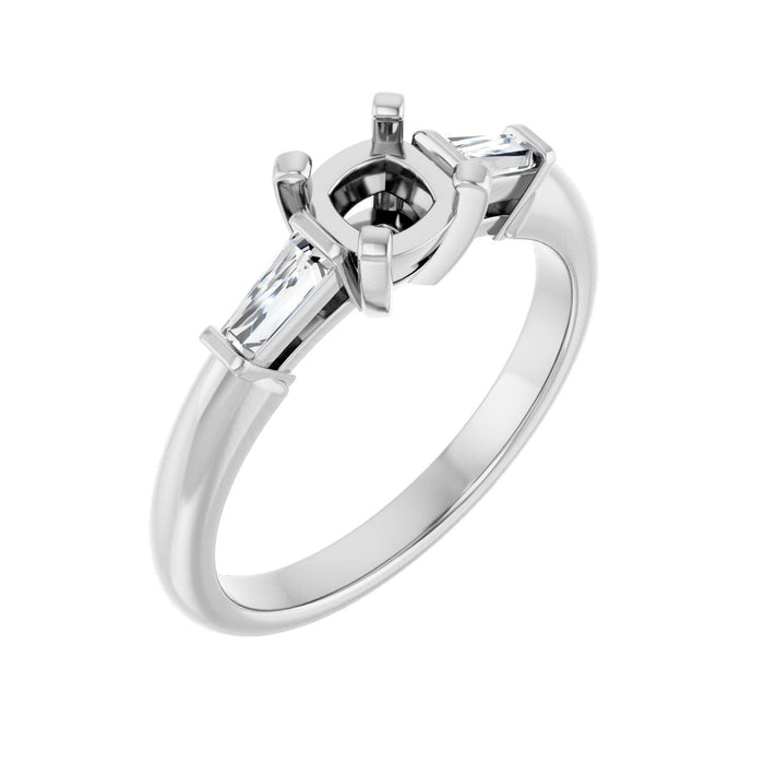14K White Gold 5x5 mm Cushion 1/5 CTW Lab-Grown Diamond Semi-Set Engagement Ring