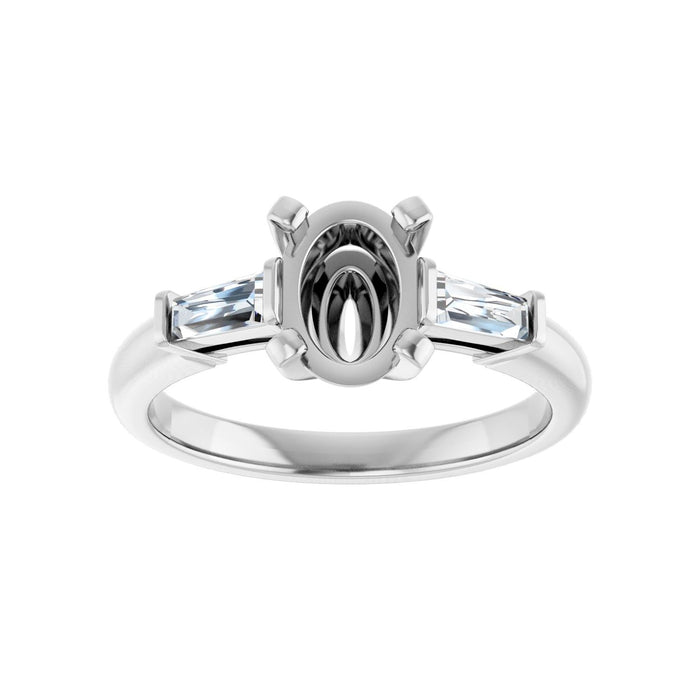 14K White Gold 8x6 mm Oval 1/5 CTW Lab-Grown Diamond Semi-Set Engagement Ring