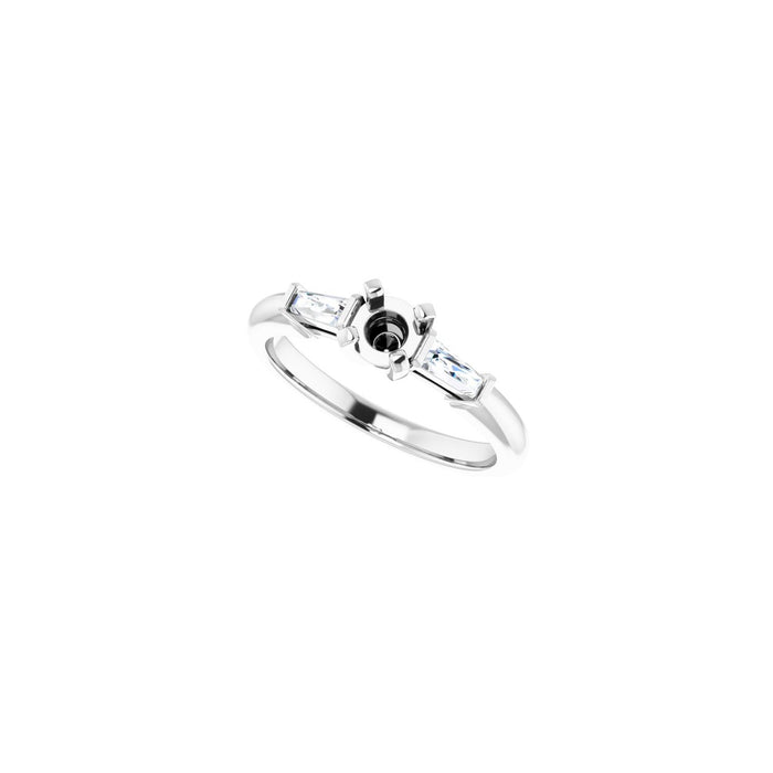 14K White Gold 4.4 mm Round 1/5 CTW Lab-Grown Diamond Semi-Set Engagement Ring