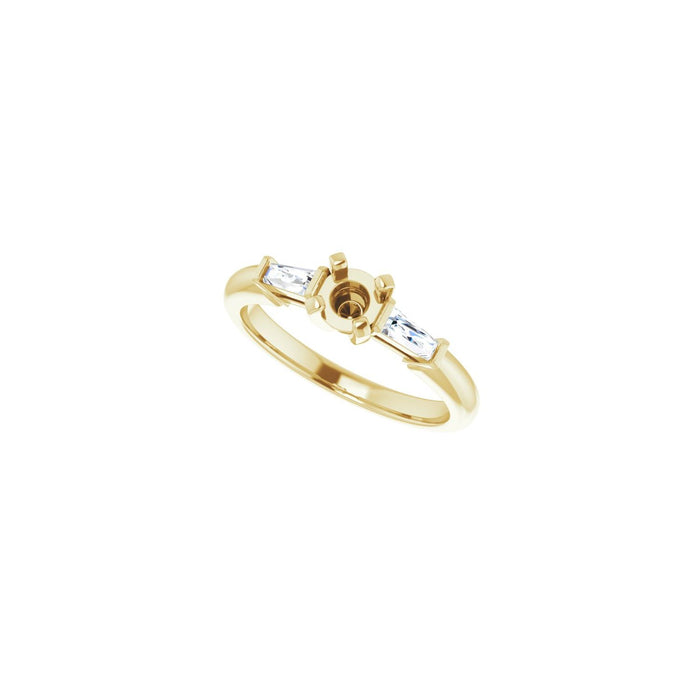 14K Yellow Gold 4.4 mm Round 1/5 CTW Lab-Grown Diamond Semi-Set Engagement Ring