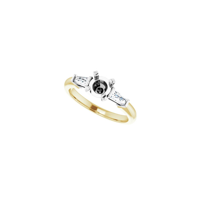 14K Yellow/White Gold 5.5 mm Round 1/4 CTW Lab-Grown Diamond Semi-Set Engagement Ring