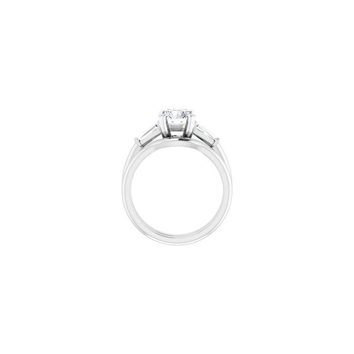 Platinum 7 mm Round 1/5 CTW Lab-Grown Diamond Semi-Set Engagement Ring