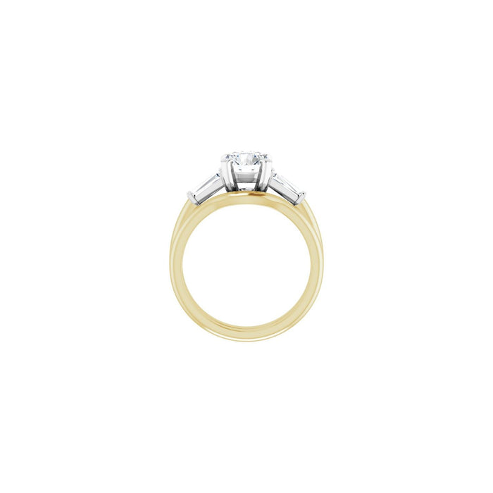14K Yellow/White Gold 7 mm Round 1/5 CTW Lab-Grown Diamond Semi-Set Engagement Ring