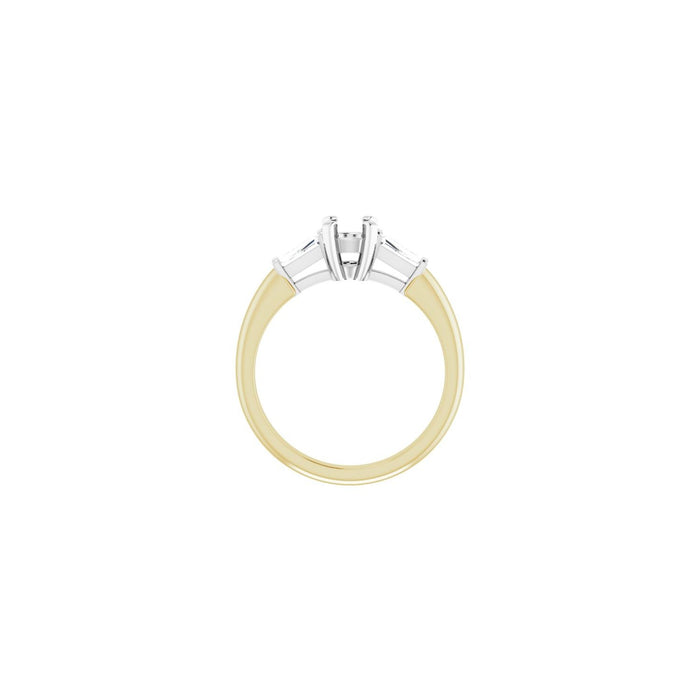 14K Yellow/White Gold 4.8 mm Round 1/5 CTW Lab-Grown Diamond Semi-Set Engagement Ring